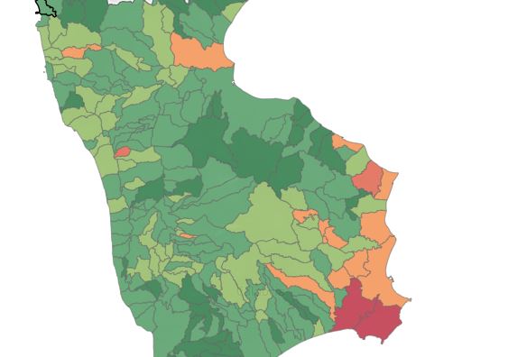 Famiglie con Reddito di Cittadinanza in Calabria
