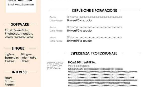 Modello di curriculum vitae