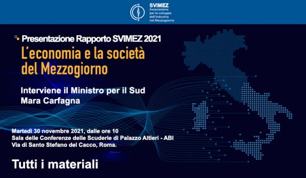 Rapporto SVIMEZ 2021 - locandina