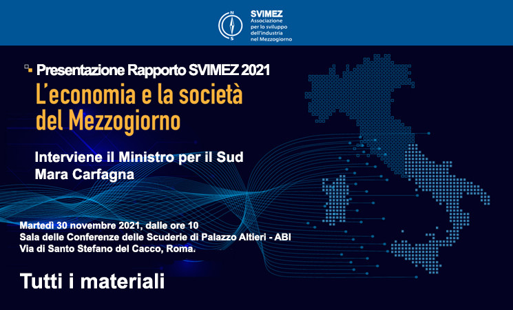 Rapporto SVIMEZ 2021 - locandina